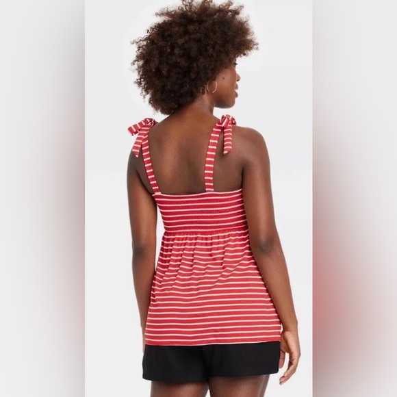Isabel Maternity NWT babydoll red white stripe tank size Small - Picture 2 of 9
